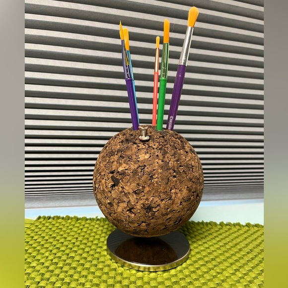 Office Vintage Swivel Cork Pen Holder Poshmark